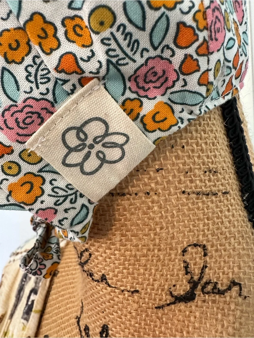 Silly Daisy Baby Floral Cotton Bonnet in Pink & Orange Reversible… 0-6 months